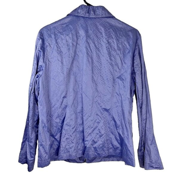 Chico's Lavender Full Zip Windbreaker Snake Pattern Chico's Size 2 (US L/12) EUC - Picture 4 of 10